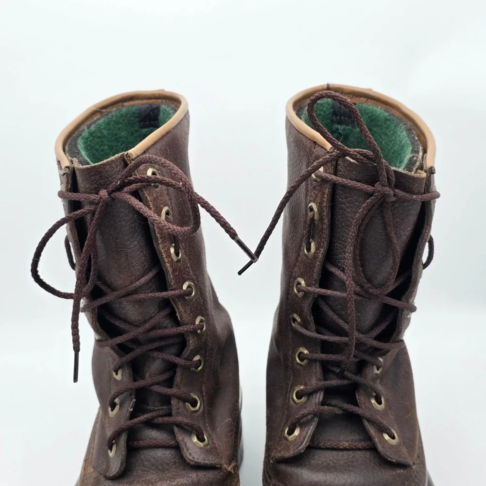 Sorel Mounty Brown Leather Rubber Insulated Duck Boots Mens 9 Waterproof Hunting
